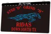 TC1100 Stee d Grind n Ridas Down South Tx Horse Light Sign Dual Color 3D Engraving