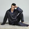 Mens Silk Satin Pajamas Set Pajama Pyjamas Sleepwear Loungewear L XL XXL 3XL Retro European and American Men's2639