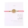 Zircon Tree of Life Charm Armband Justerbar Flätad String Micro Inlay Bangle Smycken Gift för Kvinnor Män med Wish Card