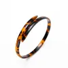 Acetat Sköldpadda Shell Vintage Akryl Öppna Bangles Armband Leopard Print Kvinnor Mode Manschett Charm Resin Smycken Tillbehör Q0719