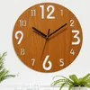 벽시계 나무 시계 현대 노르딕 간략 한 거실 장식 주방 시계 홈 장식 30cm 직경