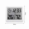 壁掛け時計デジタル液晶クロック電子スマート湿度温度室内乾式湿度計家庭用メーター