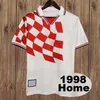 1998 SOLDO SUKER STIMAC Camisetas de fútbol RETRO para hombre Equipo nacional TUDOR BOBAN Local Blanco Visitante Camiseta de fútbol azul Uniformes de manga corta