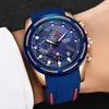 Reloje Lige Moda Mens Relógios Top Marca Luxo Silicone Strap Chronograph Quartz Watch Homens Casual À Prova D 'Água Esporte Relógio 210527