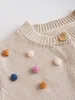 INS neonata Abbigliamento Cardigan lavorato a maglia Manica lunga Cartoon Horse Design Maglione 100% cotone Top Abbigliamento invernale caldo