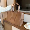 Evening Bags Large Weave Tote Bag 2022 Fashion High-quality PU Leather Women's Designer Handbag High Capacity Shoulder