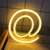 Neon Sign 26 Letters 10 Digital LED Night Lights Warm white USB or Battery Operated Neons Alphabet Lamp for Birthday Wedding Party Bedroom Decoration