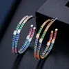 Fashion Ladies Loop Earring Round Circle Micro Pave Cubic Zirconia Crystal Big Hoop Earrings Jewelry Gift CZ428 210714