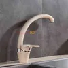 Keukenkraan Enkele handgreep 360 Rotatie Swivel Spout Deck Gemonteerd Koud en Sink Keuken Water Sink Mixer Tap Kranen 211108