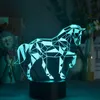 3D Desk Lamp Kinderkamer Horse Afbeelding Nacht Licht LED USB Nightlight Children Birthday Cadeau Bluetooth -luidspreker