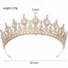 Forseven Gold Color Handmade Cyrkon Stop Rhinestone Tiara Bride Wedding Barok Crown Headband Women Headdress Hair AccessoryjLJL X0625