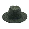 LeoPard Print Print Fedora Hat с красным нижним женским женщинам лоскутное шляпы мужчины джаз Panama Cap человек женщина широкий Brim Caps Mens Trilby осень зима мода аксессуары оптом