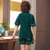 Été Lâche Pyjama Ensembles Femmes Bande Dessinée Girafe Imprimer 2 Pièces Shorts Taille Élastique Pyjamas Femmes Pijamas S93224 210713