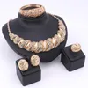 Orecchini collana grande matrimonio nigeriano perline africane set di gioielli moda Dubai colore oro braccialetto per costume da donna