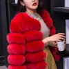 Kvinnors päls faux eleganta minkrockar kvinnor vinter mode tjock varm ytterkläder jacka fast överrock plus storlek S-3XL