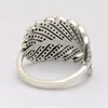 Cluster Rings Authentic 925 Sterling Silver Shimmering Feather Ring For Women Anniversary Party Trendy Gift Fine Europe Jewelry