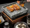 Mini tavolo per barbecue BBQ groove rock teglia teppanyaki piastra per bistecca piastra in ardesia ad alta temperatura RRB12819
