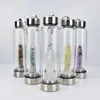 Nuova bottiglia d'acqua in vetro con gemma di quarzo naturale, tazza di cristallo con bicchiere diretto, 8 stili, DHL veloce FY4948 CN16