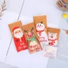 Noel Dekorasyonları 100 PCS Hediye Dekorasyon Noel Yılı Pişirme Ambalaj Geyiği Kardan Adam Noel Baba Şeker Çantası