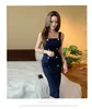 Double-breasted Belted Sheath Pencil Dress Women Summer Stripe Dresses Ol Business Work Wear to Office Vestidos 210519