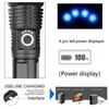 충전식 LED 토치 6000 Lumens 26650 배터리가 함유 된 슈퍼 밝은 전술 손전등 확대 가능, 방수 핸드 헬드 손전등 응급 낚시