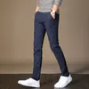 Cotton Chinos Men Suit Pants Casual Work Trousers Male Slim Fit Workwear Korean Style Black Pants Elastic Plus Size Straight 210603