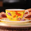 Set di stoviglie di lusso dal design di frutta e fiori. Piatto da pranzo in porcellana occidentale per sala da pranzo, tazza da caffè, piatto da frutta