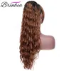 Brinbea 26 "Długie głębokie kręcone sznurek ponytail z grzywką japońskie włókna syntetyczne 2 oddzielone kawałki czarne włosy dla kobiet