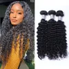 Deep Wave 8A Remy Malaysian Hair Weave 3 fasci di estensioni di capelli umani di colore naturale per le donne