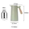 Vakuumkolv Nordic Thermos Bottle 1l Utomhus Resor Kaffe Koppar Termisk Stora Kapacitet Vaccum Vatten Bröllop Gifts Cup 210615