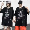 Tshirts Harajuku Japanese Anime Cartoon Girl Print Punk Rock Gothic Tees Shirts Streetwear Hip Hop Casual Cotton Tops 210602