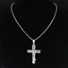 Tree of Life Cross Stainless Steel Chain Necklace Silver Color Statement Necklace Jewelry joyeria acero inoxidable mujer