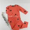 Bebek Pamuk Pijama Setleri Moda Desen Çocuk Erkek ve Kız Şık Uzun Kollu T-shirt Pantolon Kıyafet Çocuk 210619