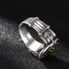 100% Real Solid 925 Mężczyzna Lew Vintage Steampunk Retro Biker Mens Sterling Silver Otwarte regulowane biżuteria pierścieniowe