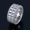Mens Hip Hop Iced Out Stones Rings Fashion Gold Wedding Ring Jewelry High Quality Simulation Diamond Ring