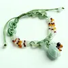 Yu Yixuan Natural Jade Roses flätade armband äkta A varor Emerald infällbar armband Kvinnliga enkla smycken CX2006234011055