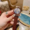 Armbandsur 2021 Fashion Top Watch Women Leather Strap Designer Dress Peacock Crystal Klockor Quartz