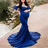 Long Maternity Photography Props Pregnant Women Sexy Ruffles Sleeve Dresses 2020 New Maxi Gown Maternity Dresses For Photoshot Q0713