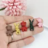 ApeUr 10 Stück Sprühfarbe Bär Puppe Legierung Charms Mini Tiere Emaille Armband schwimmende Anhänger für Schmuckherstellung Zubehör