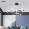 Hängsmycke Lampor Modern Minimalistisk Nordisk Matsal Lampa Sovrum Hall Studie Cirkel Belysning Living Landelier CD50 W07