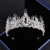 Luxury Big Rhinestone Bridal Jewelry Sets Silver Plated Crystal Crown Tiaras Necklace Earrings Set For Bride Hair Accessories5365003