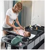 Multifunctional Foldable Crib Splicing Large Bed Removable Baby Bedside Cradle with Diaper Table and Toy Stand Cribs