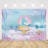 180x110cm Little Mermaid Party Backdrops Under the Sea Party Pography Background Kids Birthday Party Decorations Baby Shower 210925