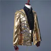 Männer Anzüge Blazer Multi-farbe Blazer Hombre Gold Und Silber Pailletten Jacke Bling Männer Mann Casual Anzug
