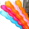 100 st Skruv Twisted Latex Spiral Tjockning Party Tillbehör Strip Shape Lång Ballong Uppblåsbara Leksaker Partihandel