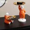 Creative Love Polar Bear Bureau Stockage Figurine Home Decor Key Art Sculpture Salon Table Figurines Cadeau décoratif 211108