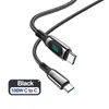 10 sztuk HOCO 1.2M 100W USB C do Type-C Kable Telefoniczne 5A PD Szybkie ładowanie LED Digital Display Cable dla MacBook Ipad Szybkie ładowanie Samsung S20 Xiaomi 10 C70810B