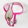 Massage Items Pink Silicone Stainless Steel Male Belt BDSM Bondage Cock Cage Cbt Restraint Device Fetish Sexy Toys For Men Penis Lock5722602