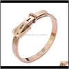 Bracelet Bracelets Bijoux Boucle De Ceinture En Acier Titane Pour Femmes Hommes 5Mm 7Mm 9Mm Bracelet En Or Rose Bijoux De Mode Cadeau Ps2397 Drop Delivery 2