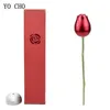 YO CHO bourgeon rose simulation fleur créative rose forme boîte à bijoux amour confession cadeau boîte ameublement décoration 210624